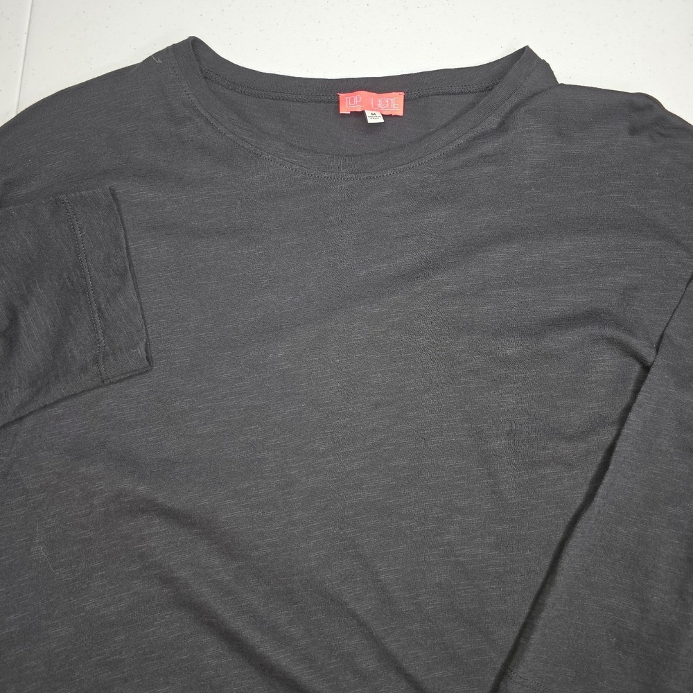 TOP LIGNE Women's Size Medium Top Black‎ 3/4 Sleeves -1371
